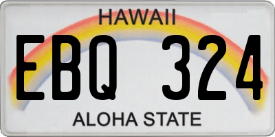 HI license plate EBQ324