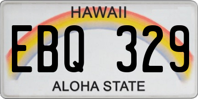 HI license plate EBQ329