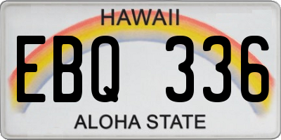 HI license plate EBQ336