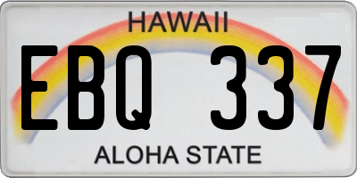 HI license plate EBQ337