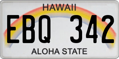 HI license plate EBQ342