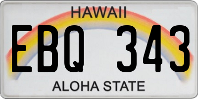 HI license plate EBQ343
