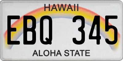HI license plate EBQ345