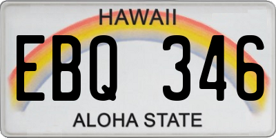 HI license plate EBQ346