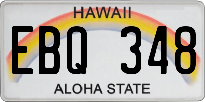 HI license plate EBQ348