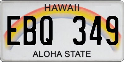 HI license plate EBQ349