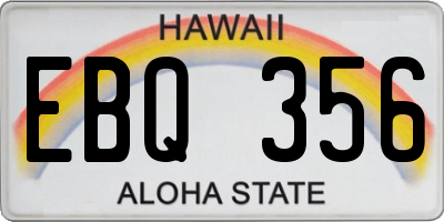 HI license plate EBQ356