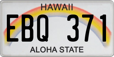HI license plate EBQ371