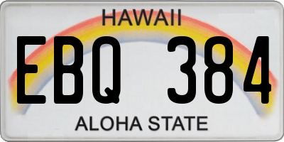 HI license plate EBQ384