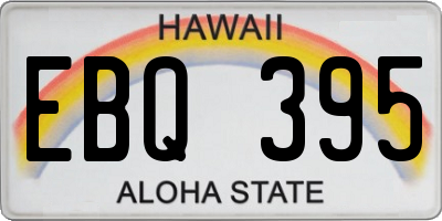HI license plate EBQ395