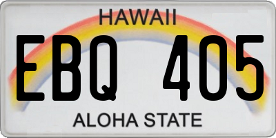HI license plate EBQ405