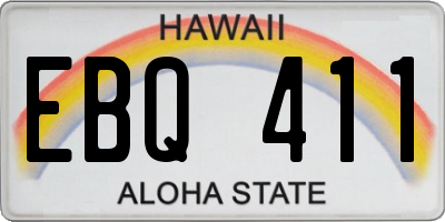 HI license plate EBQ411