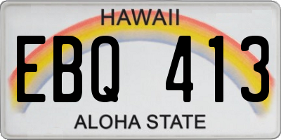 HI license plate EBQ413