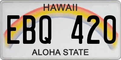 HI license plate EBQ420