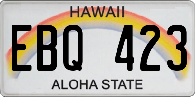 HI license plate EBQ423