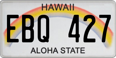 HI license plate EBQ427