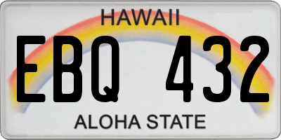HI license plate EBQ432