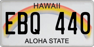 HI license plate EBQ440