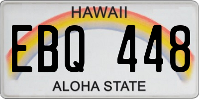 HI license plate EBQ448
