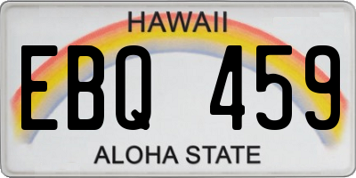 HI license plate EBQ459