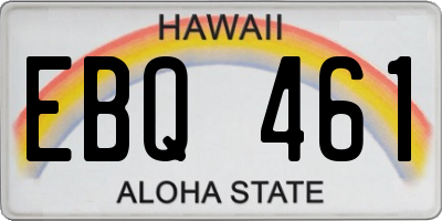 HI license plate EBQ461
