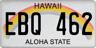 HI license plate EBQ462