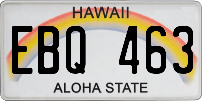 HI license plate EBQ463