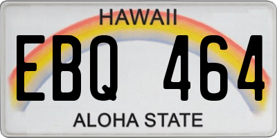 HI license plate EBQ464