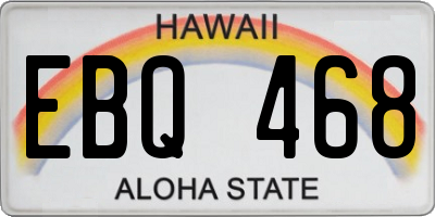 HI license plate EBQ468
