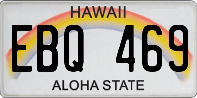 HI license plate EBQ469
