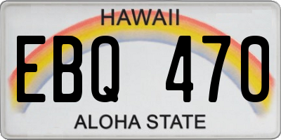 HI license plate EBQ470