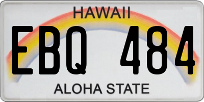HI license plate EBQ484