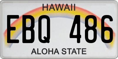 HI license plate EBQ486
