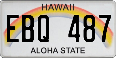 HI license plate EBQ487