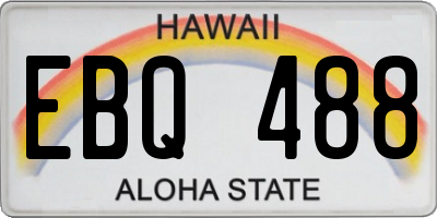 HI license plate EBQ488