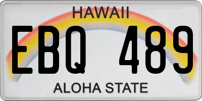 HI license plate EBQ489
