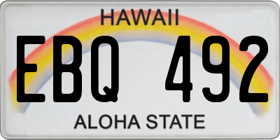HI license plate EBQ492