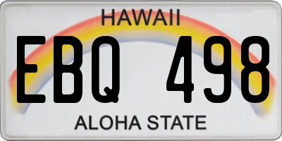 HI license plate EBQ498