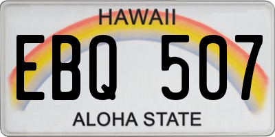 HI license plate EBQ507