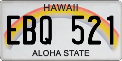 HI license plate EBQ521