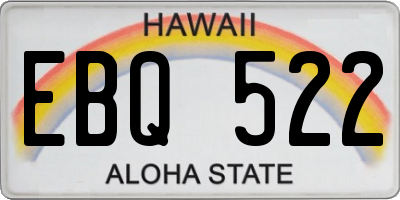 HI license plate EBQ522