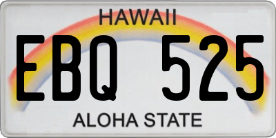 HI license plate EBQ525