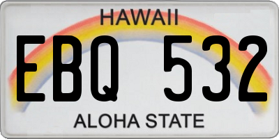 HI license plate EBQ532