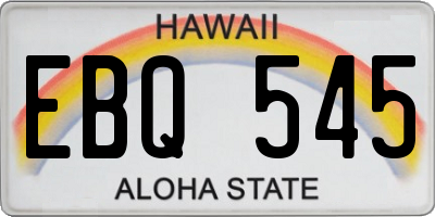 HI license plate EBQ545
