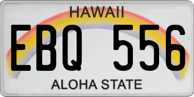 HI license plate EBQ556