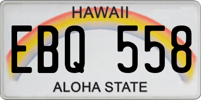HI license plate EBQ558