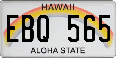 HI license plate EBQ565