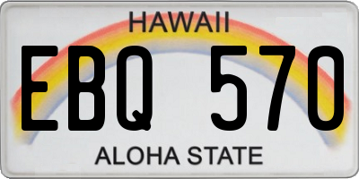 HI license plate EBQ570