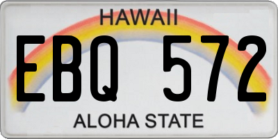 HI license plate EBQ572
