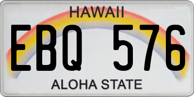 HI license plate EBQ576